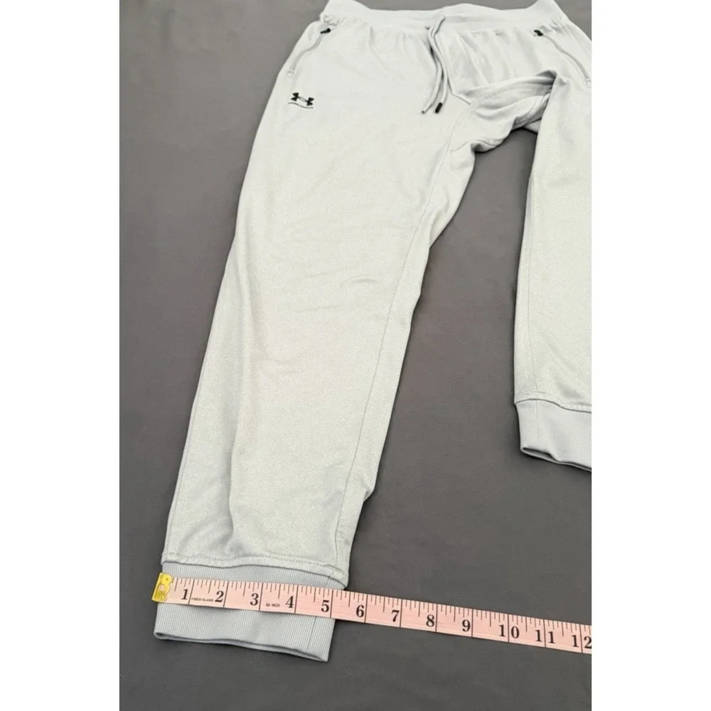 Under Armour Sweatpants Mens Large Gray Knit Jogger Zip Pockets Athletic 1366207